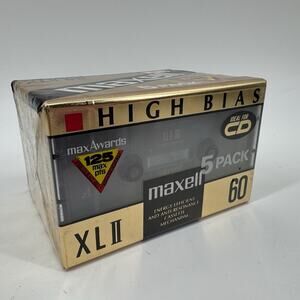 Maxell XLII 60 High Bias Cassette Tapes 5 Pack NEW SEALED NOS Vintage